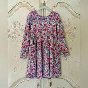 Hanna Andersson Girls’ 120/6-7 Floral Print Twirly Skater Dress with Pockets